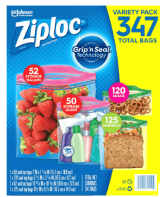 ZiplocÂ® Brand Storage Bags with New Stay Open Design, Sandwich and Snack Variety Pack