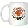 1pc | Thanksgiving Gobble Gobble Mug â€“ Turkey Silhouette Coffee Cup, 11oz Ceramic