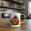 1pc Happy Halloween Mug, spooky gift for halloween, All hallows eve, scary pumpkin, trick or treat, mug for candy,