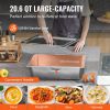 VEVOR 3-Pan Commercial Food Warmer, 3 x 20.6QT Electric Steam Table, 1500W Professional Buffet Catering Food Warmer with 4 Wheels (2 Lockable)