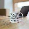 1pc It's fine I'm fine 11oz Ceramic Coffee Mug for Your Daily Brew