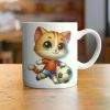 1pc Cute Cat Soccer Mug Best Gift for Sporty Cat Lovers Perfect Mothers Day Gift Ideal for Birthdays Unique Coffee