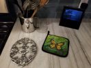 NEW Monarch Glover Fly Butterfly Pair of Pot Holders Kitchen Heat Resistant Pot Holders Sets Oven Hot Pads for Cooking Baking BBQ, 7 1/2 x 7 1/2