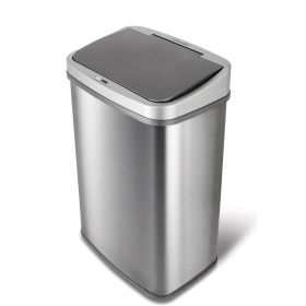13-Gallon Stainless Steel Kitchen Trash Can with Motion Sensor Lid (Color: Grey)