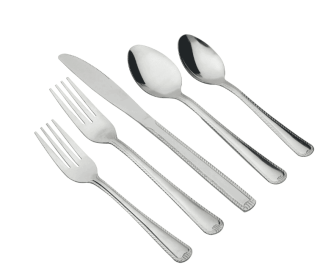 Mainstays 49 Piece Lace Stainless Steel Silver Flatware Value Set with Tray Organizer, Service for 8 3.11 lb (SH7526954GB: Mainstays 49 Piece Lace Stainless)