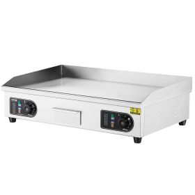 VEVOR Commercial Electric Griddle, 2800W Countertop Flat Top Grill, 122Â°F-572 Â°F Adjustable Temp (Flatbed Type: Full Flat, Pan Size: 30 inch)
